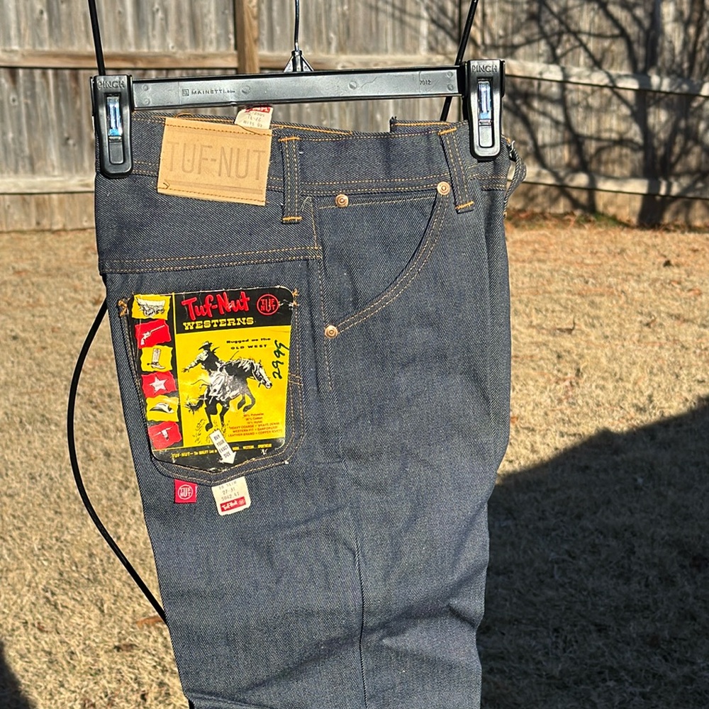 NOS Vintage 1960s Tuf Nut Sanforized Western Jeans 16 slim 26/30 USA made